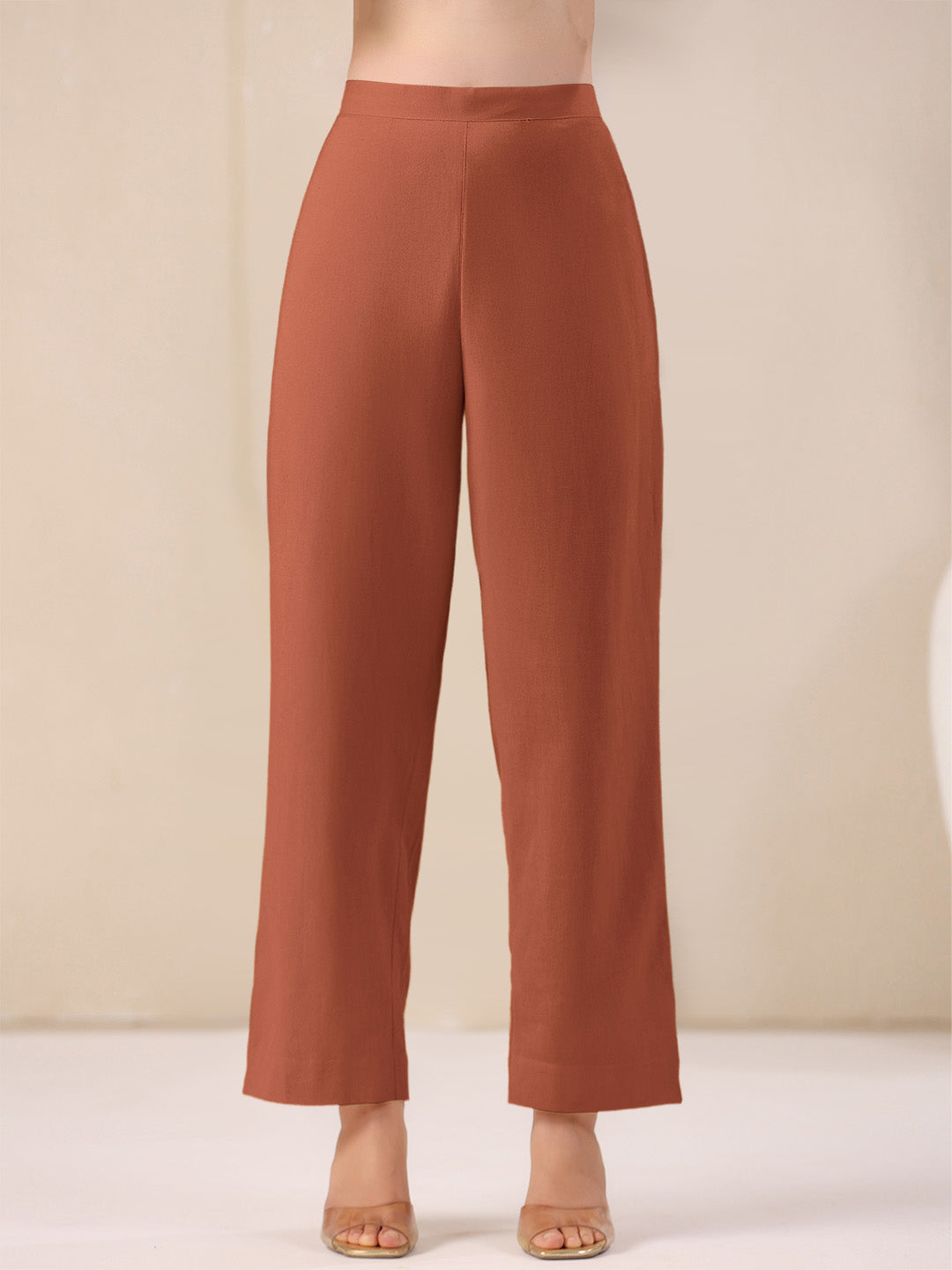 Rust Cotton Solid A-line & Co-ord Set