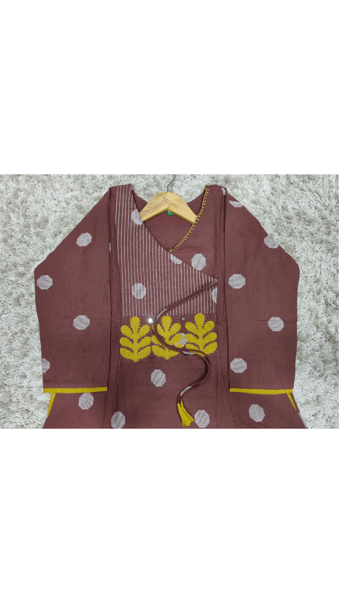 Mocha Brown Angarkha Style A-Line Kurti Plazo Set 🤎