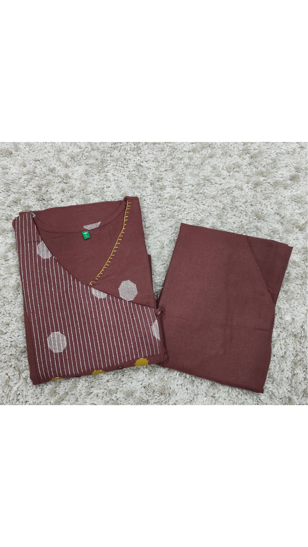 Mocha Brown Angarkha Style A-Line Kurti Plazo Set 🤎