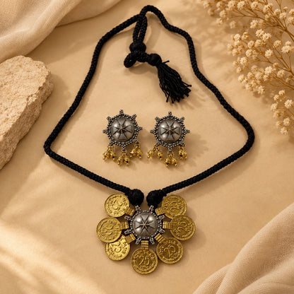 Antique Coin Pendant Necklace Set