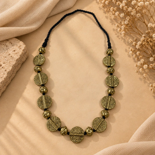 Antique Coin & Bead Statement Necklace