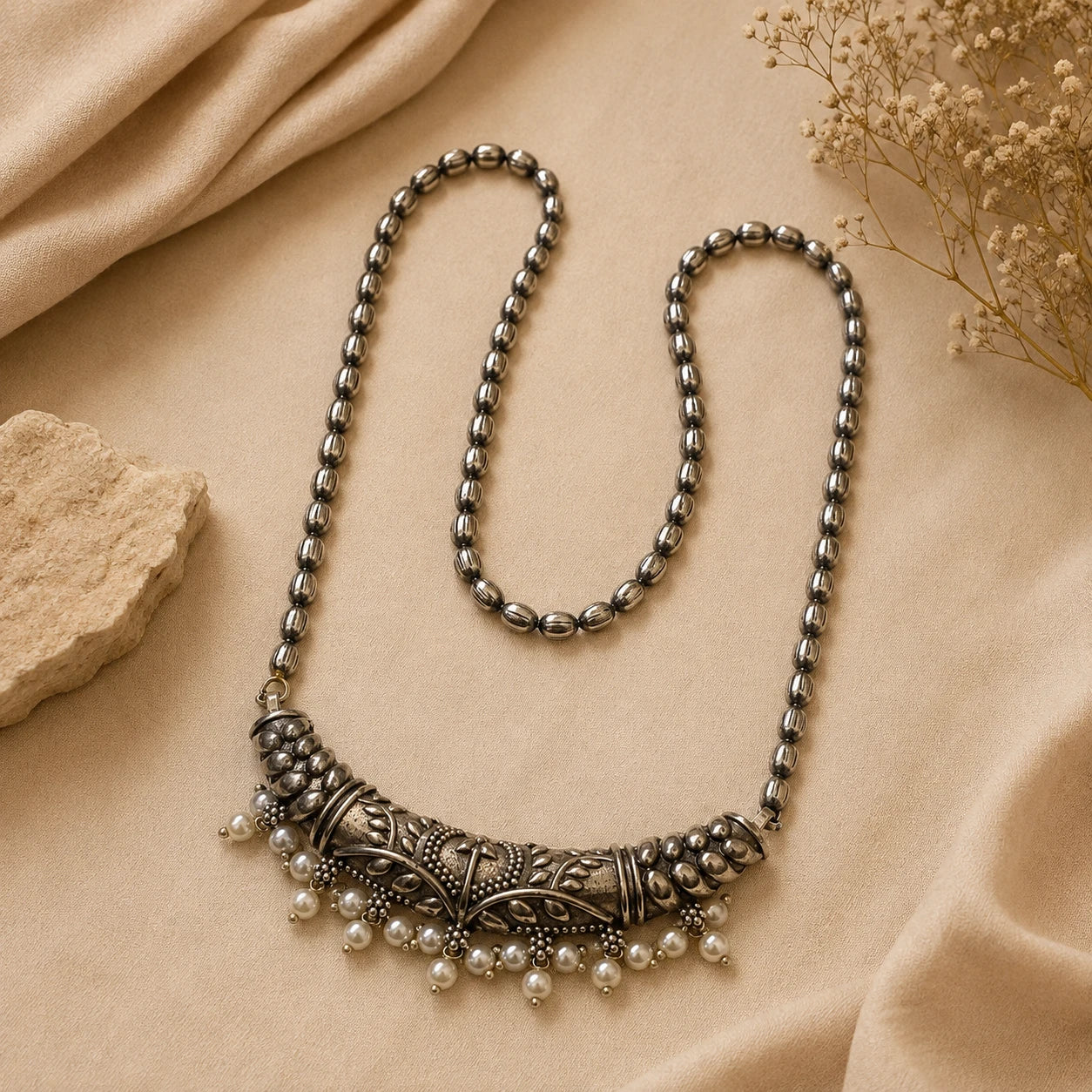 Antique Pearl Statement Necklace