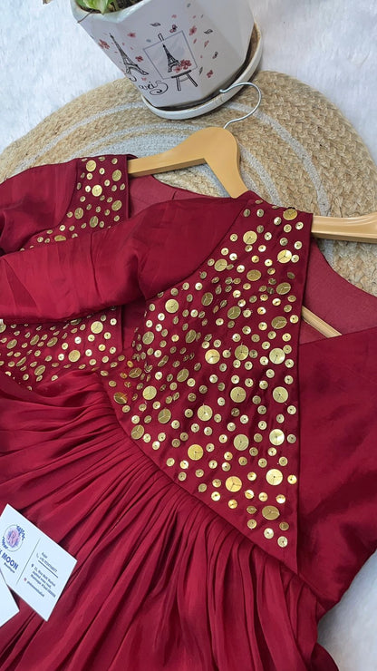 Maroon Grace Party Gown