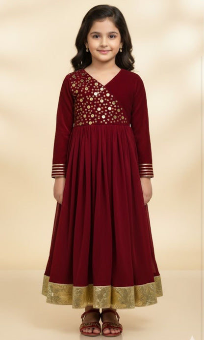 Maroon Grace Party Gown