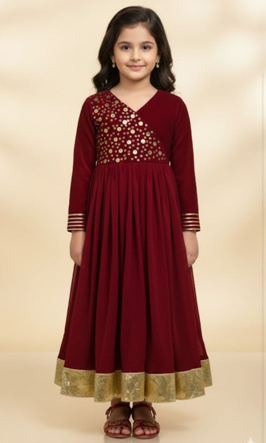 Maroon Grace Party Gown