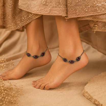 Ruby Link Anklet