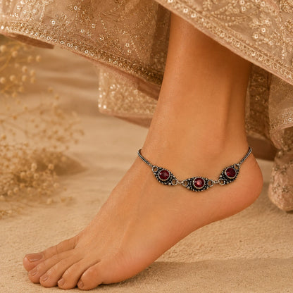 Ruby Link Anklet