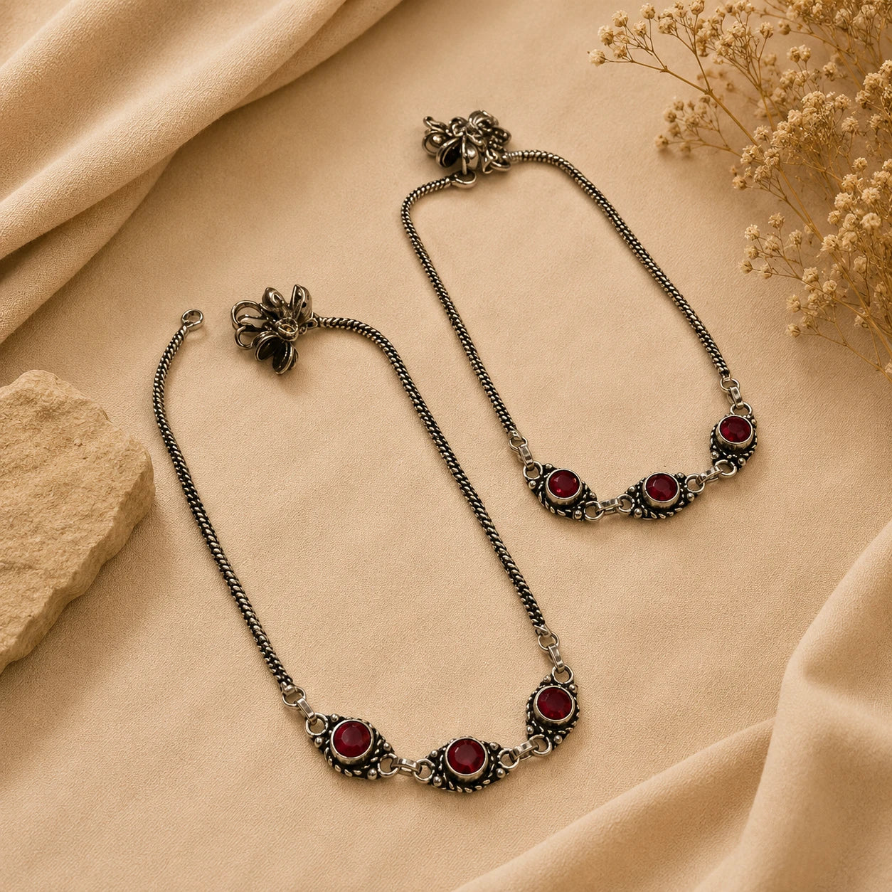 Ruby Link Anklet