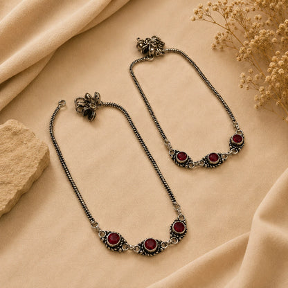Ruby Link Anklet